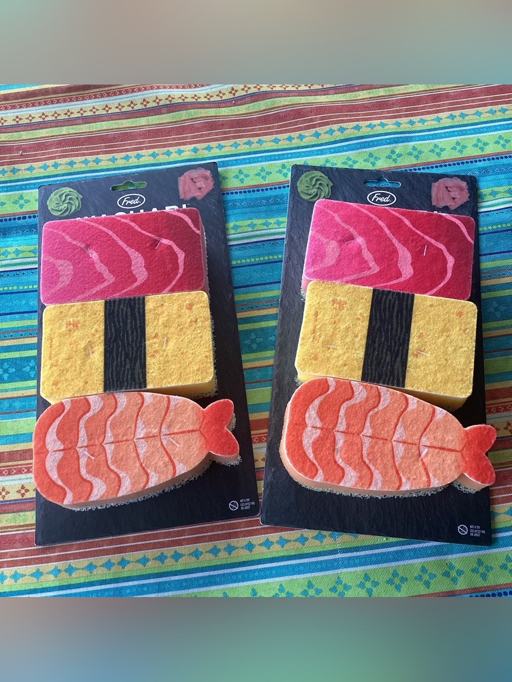 Fred Washabi Sushi-shaped Kitchen Sponges - 2 sets of 3 sponges